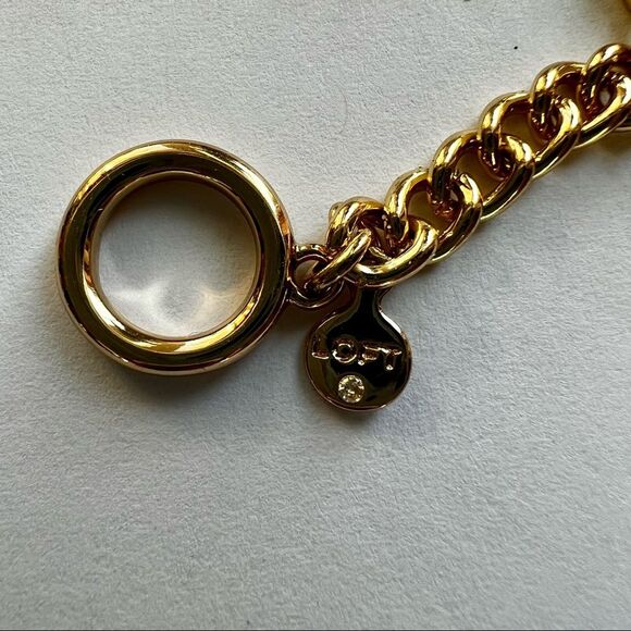 LOFT Bracelet Gold Tone Charm Accent Bracelet Toggle Closure - Picture 10 of 12